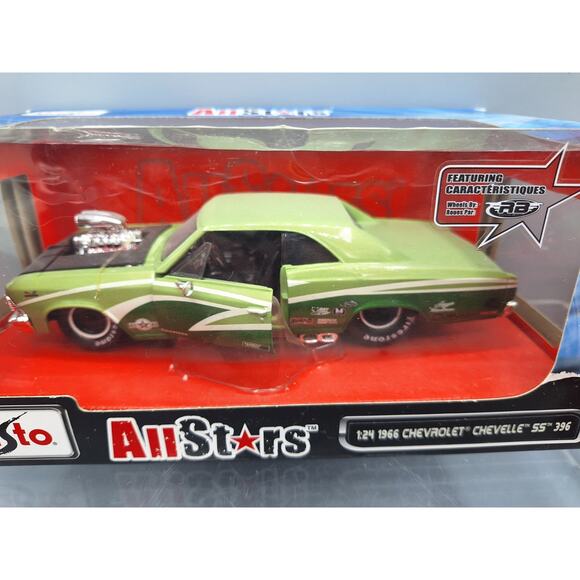 Maisto All Stars 1 24 1966 Chevrolet Chevelle SS 396 Green - Picture 1 of 9